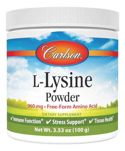 L-lisina En Polvo 960 Mg Carlson 100 G