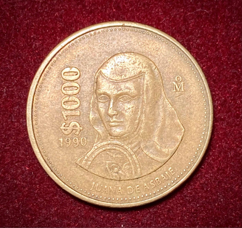 Moneda 1000 Pesos Mexico 1990 Km 536 Juana De Asbaje