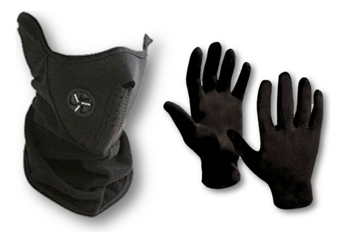 Mascara Combo  Neoprene  Respirador + Guantes Primera Piel