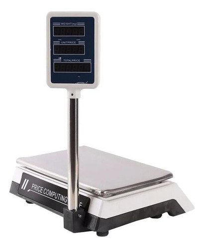 Balanza 40kg Comerciales Con Mastil 220v Recargables Blanco O Negro Según Disponibilidad De Stock