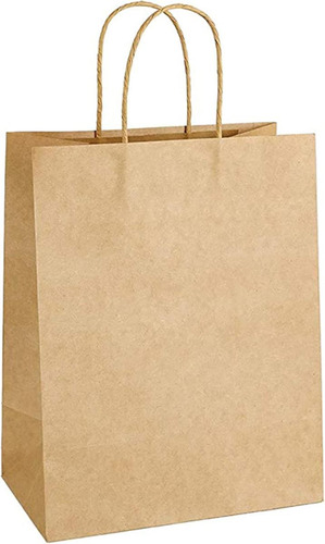 Hsmok 100 Bolsas De Papel Kraft De 7,8 X 4,3 X 10,6 Con Asas
