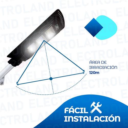 Imagen 3 de 10 de Reflector Led Solar Luminaria 90w Sensor Movimiento Ext