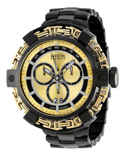 Reloj Invicta 36189 Negro Hombres Color de la correa Oro/Negro