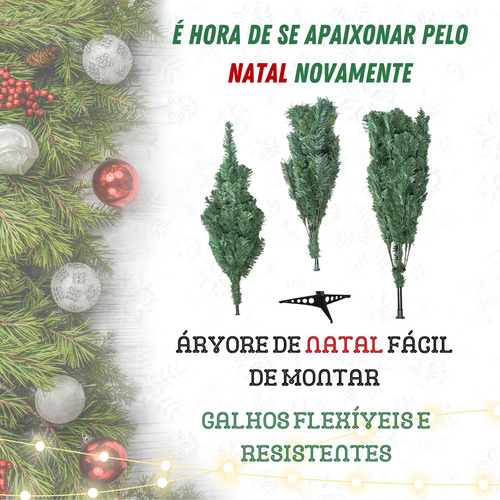Árbol de Navidad de 120 cm con 150 ramas pequeñas, color verde pino