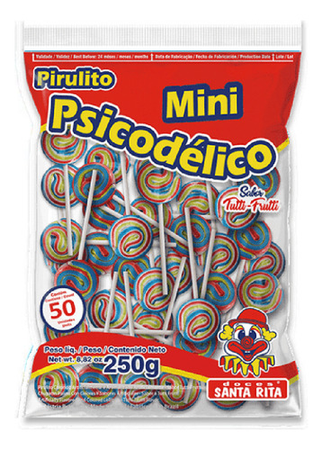 Kit 10 Pacote De Pirulito Psicodélico Festa C/50 Unidades