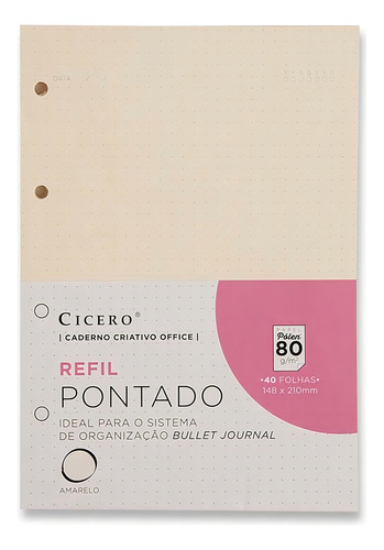 Refil Cad Arg Office Cicero Polen 80g 14,8x21cm Pontado 40fl