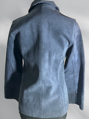 Campera Chaqueta De Cuero Gamuzado Artesanal Mujer Talle M