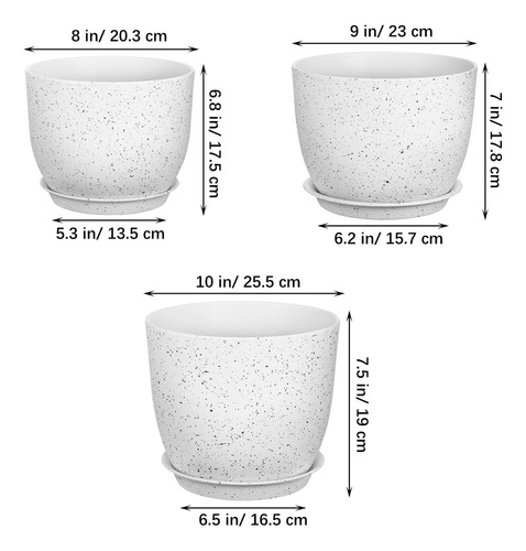 2025 Macetas De Interior For Plantas, Imitación Granito, 3