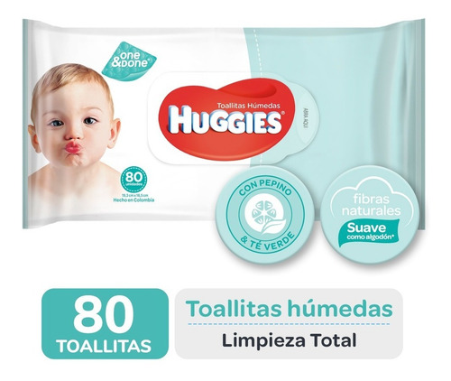 Toallas Humedas Huggies Limpieza Total One&done X80 Unidades