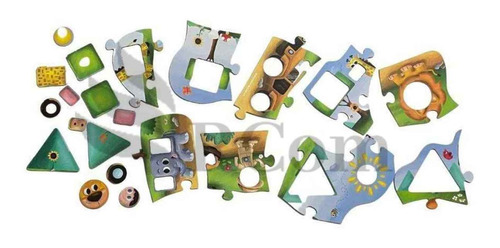 Quebra-cabeças Formas Safari Brinquedo Infantil Educativo