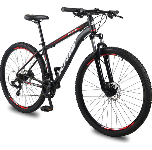 Bicicleta Aro 29 Krw Alum 27v Shimano Acera Hidráulico S30 Cor Preto/vermelho