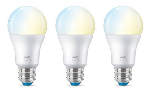 Imagen 1 de 8 de Foco Led Inteligente Wifi Wiz Cálida/fría 9w E27 X3 Unidades