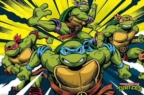 Poster Tortugas Ninjas Autoadhesivo 100x70cm#1693