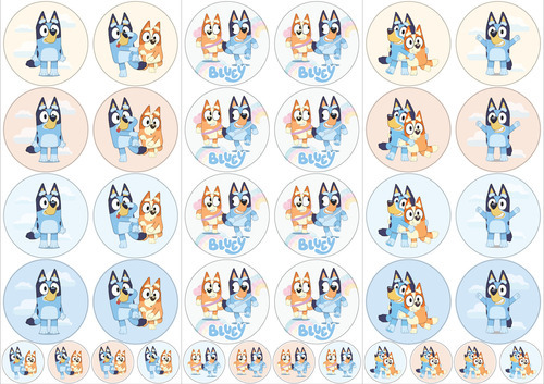 Bluey & Bingo Stickers X3 Planchas / Vinilo Resistente