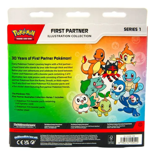 Coleção De Ilustrações Do Primeiro Parceiro Da Pokémon Tradi
