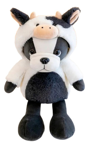 Peluche Perro Perrito Con Disfraz De Vaca 30 Cm