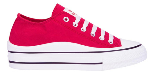 Tenis Casual Choclo Belinda Peregrin 8102 Rojo Para Mujer