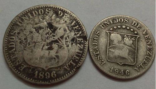 Venezuela Monedas  12 Y Medio Y 5 Céntimos 1896 - 1946