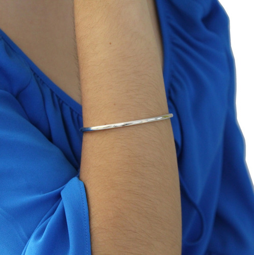 Imagen 7 de 10 de Pulsera Aro Ch De Plata .925 Agálea Joyería