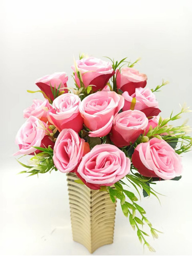 12x Rosa Artificial Buque Com 60 Flor Azul Tiffany Branca | Parcelamento  sem juros