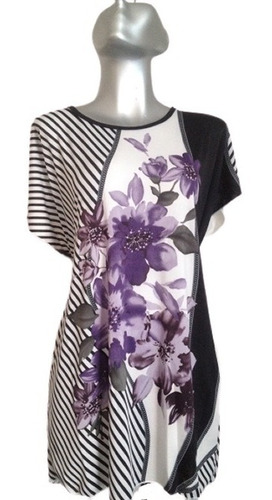 Imagen 2 de 2 de Maxi Blusa Casual Elegante Para Hogar Trabajo Floral Bon