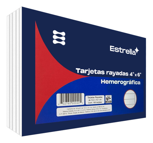 Kit 5 Ficha Hemerográfica Tarjeta 4x6 C/100 Pz