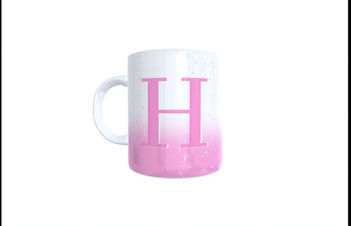 Caneca Personalizada Inicial Do Nome Ele E Ela Cor Letra H