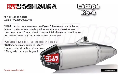 Escape Completo Yoshimura Suzuki Rmz Rmx 450 08 / 17 Avant