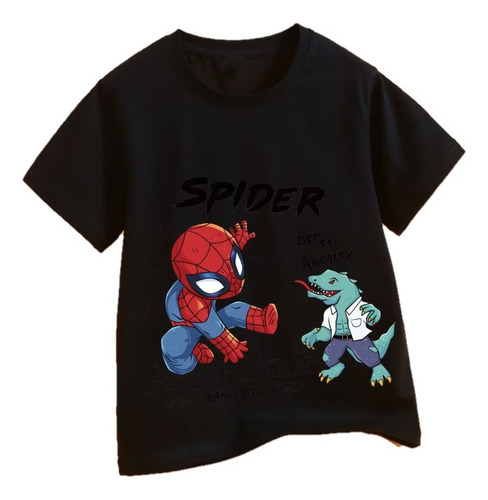 Camisetas Com Estampa De Manga Curta Homem-aranha Com Monstr