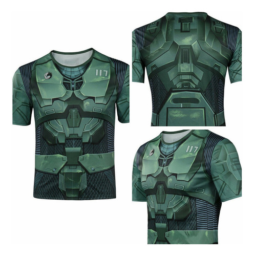 Halo 1 Master Chief John 117 - Camiseta Corta Para Disfraz D