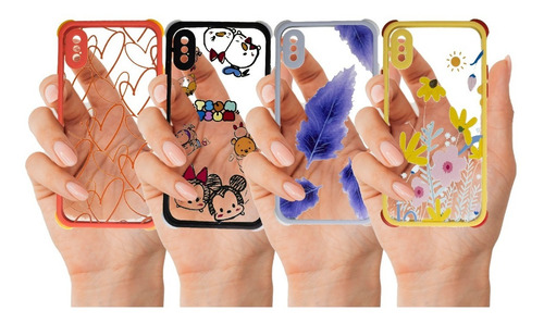 Pack 4 Funda Protector Celular Tumblr iPhone Android Diseños