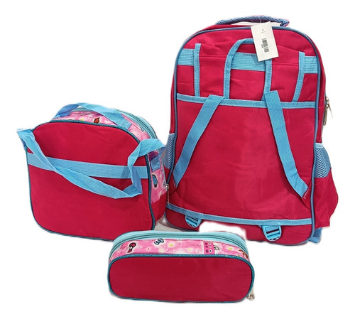 Mochila De Curomy Combo Estampado 3d Para Primaria Incluye Colorera Y Lonchera Hello Kitti Kuromy