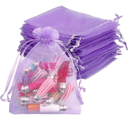 100 Bolsas De Organza Para Regalos De Boda, Joyas, 9 X 12 Cm