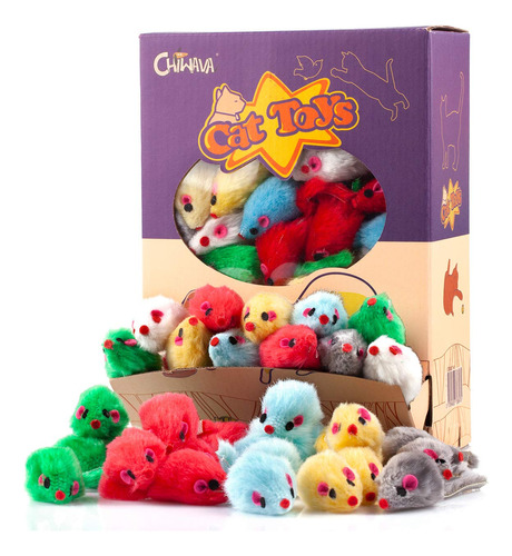 Chiwava Juego De 60 Ratones Peludos De 4.1 Pulgadas, Ratones