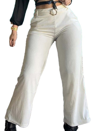 Pantalon Calzas Mujer Leggins Cotele Tiro Alto Formal Casual