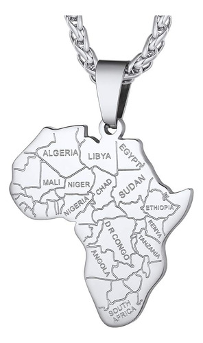 Collar De Mapa Africano Richsteel Para Hombres Y Mujeres, Jo