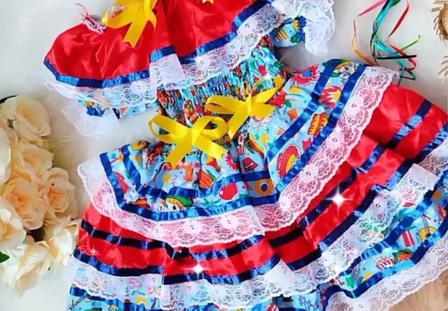 Vestido Caipira Festa Infantil E Bebê Quadrilha BORBOLETINHASKIDS