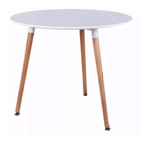 Mesa Circular Comedor Eames  80cm Blanca - Mundo Trabajo