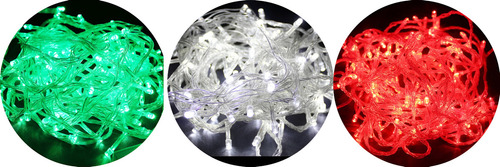 Kit Patrio 3 Serie De Luces Led Verde Blanco Y Rojo 100 Leds
