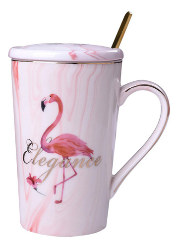 Taza De Café Taza De Cerámica De Flamencos Con Tapa Y