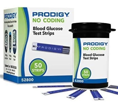 50 Tiras Prodigy Tirillas Reactivas Para Glucometro Diabetes Color N/a