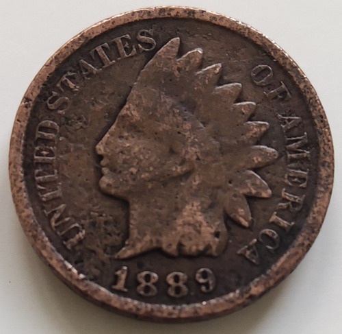 Moneda 1 Centavo 1889, E.e.u.u. American Heat.