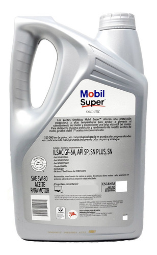 Caja De 6 Aceite Mobil Super Synthetic 5w-30 .946 Litro