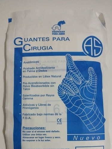 Imagen 2 de 2 de Guantes Cirugía Esteriles N°8 X 50 Pares