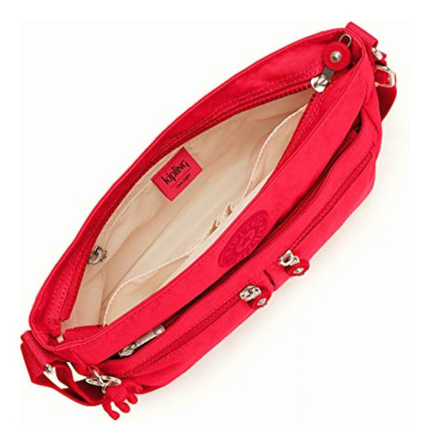 Kipling New Angie Bolso Cruzado Ligero Para Mujer, Bolsa De Color Rojo Rouge