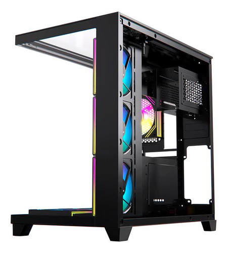 Gabinete Gamer Acegeek Horizon, Mid-t Lat De Vidro Preto