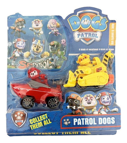 Autos Paw Patrol X2 Marshall Y Rubble Autito Juguete Perrito