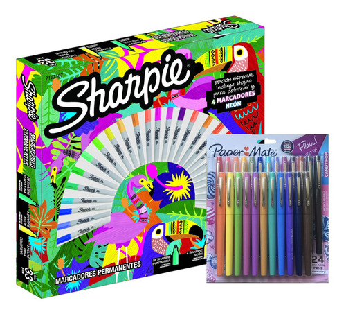 Sharpie Jungla 30 Pzs + Papermate Flair 24 Pzs