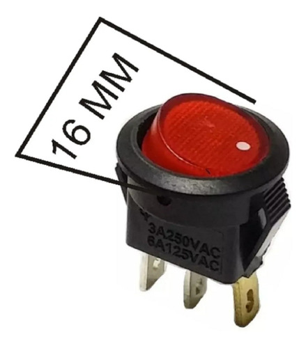 Rocker Switch Balancin Interruptor Mini 2 Patas Rojo
