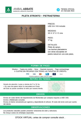 Imagen 3 de 3 de Pileta / Bacha De Baño Pietraeterna - Stronto